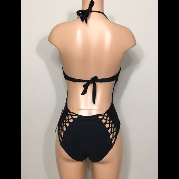 Ashley Graham sexy open back lace up swimsuit. NWT - Picture 5 of 8